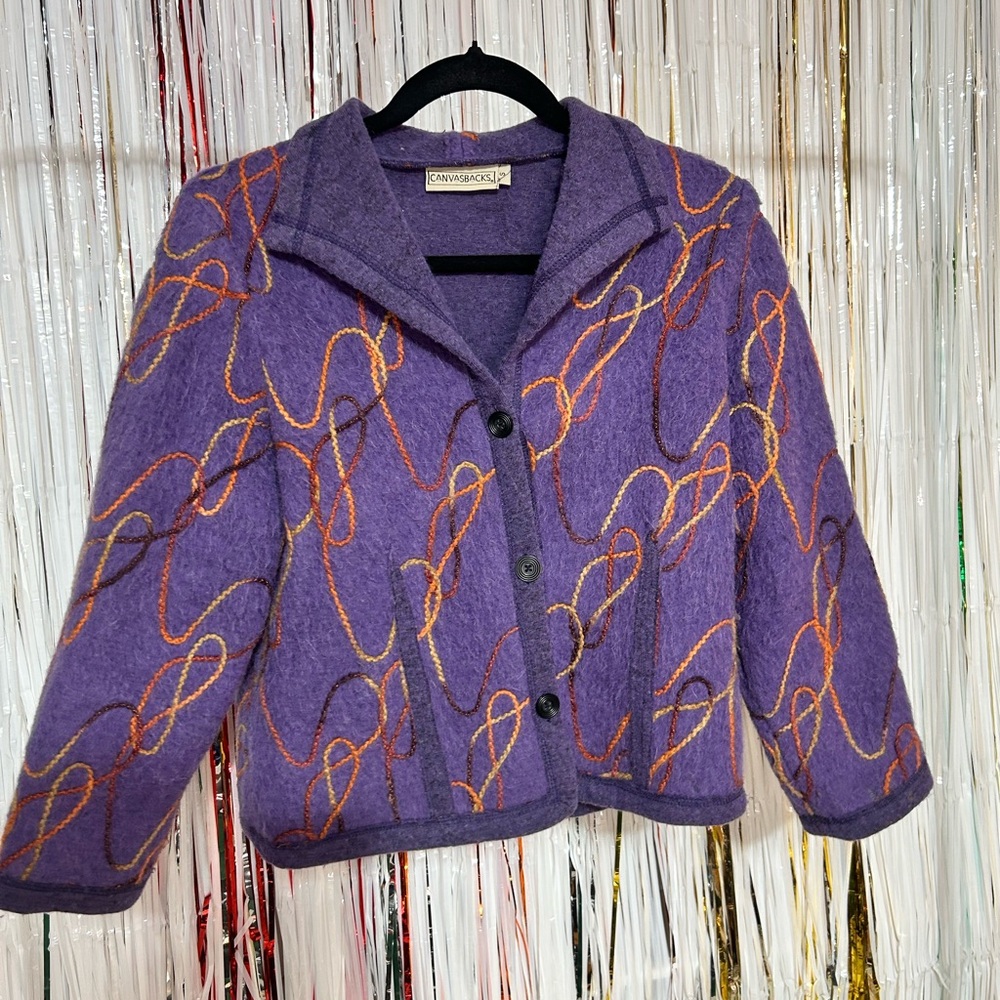 Bella Canvas Purple Blazer with Abstract Pattern